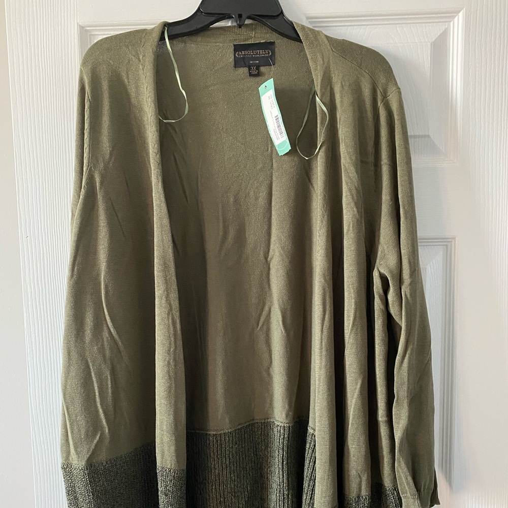 NWT!!! Olive Green Cardigan 3X